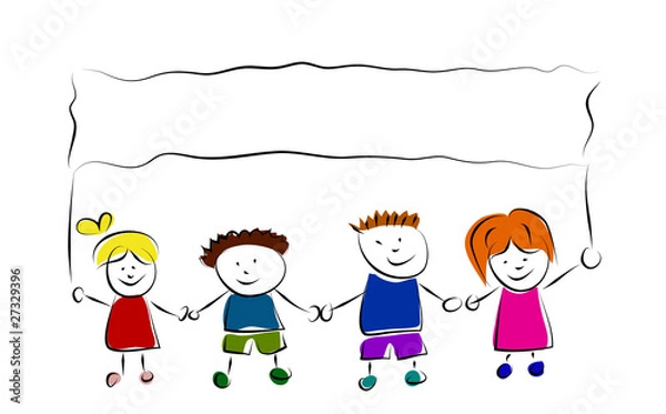 Obraz vector happy kids