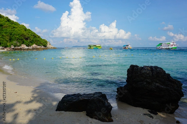 Fototapeta koh larn island tropical beach in pattaya city Thailand