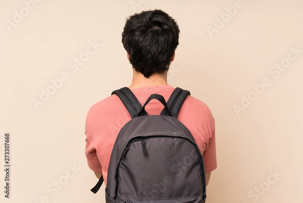 Fototapeta Handsome man with backpack