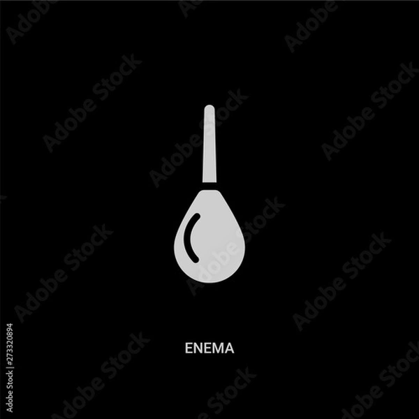 Fototapeta white enema vector icon on black background. modern flat enema from health and medical concept vector sign symbol can be use for web, mobile and logo.