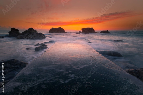 Fototapeta Ilbarritz beach from Biarritz, Basque Country.	