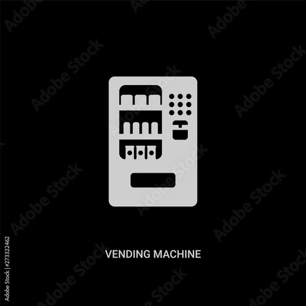 Obraz white vending machine vector icon on black background. modern flat vending machine from hotel and restaurant concept vector sign symbol can be use for web, mobile and logo.