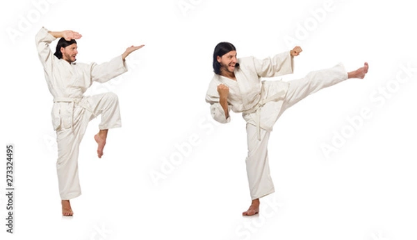 Obraz Karate fighter isolated on white