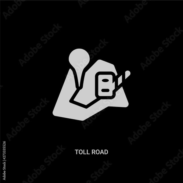 Fototapeta white toll road vector icon on black background. modern flat toll road from maps and locations concept vector sign symbol can be use for web, mobile and logo.