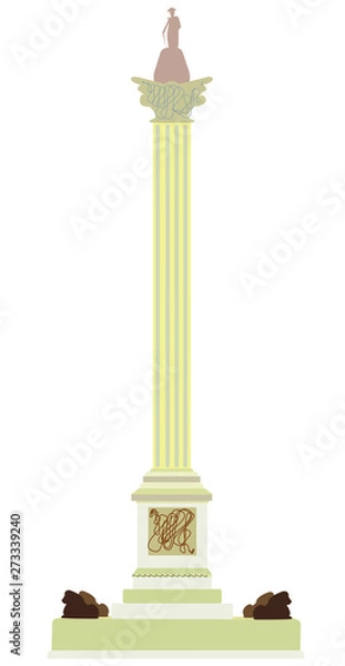 Obraz Trafalgar square in London icon, isolated on white,flat design.For websites and mobile applications.The Image Is Vector.