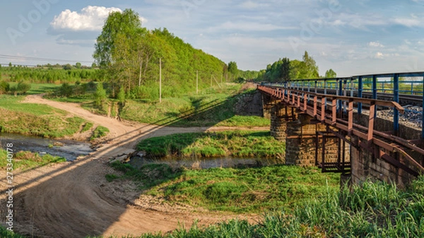 Obraz Railway bridge over the river