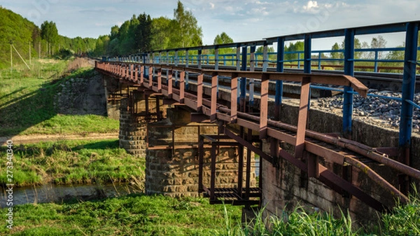 Obraz Railway bridge over the river