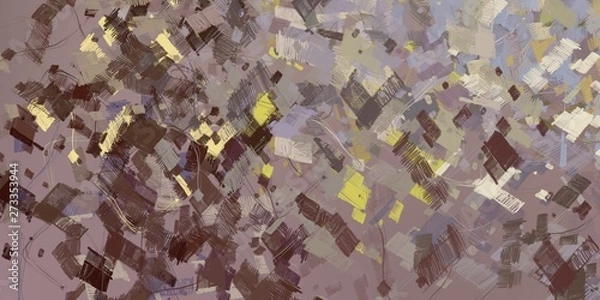 Fototapeta Artistic sketch backdrop material. Abstract geometric pattern. Chaos and random. Modern art drawing painting. 2d illustration. Digital texture wallpaper. 
