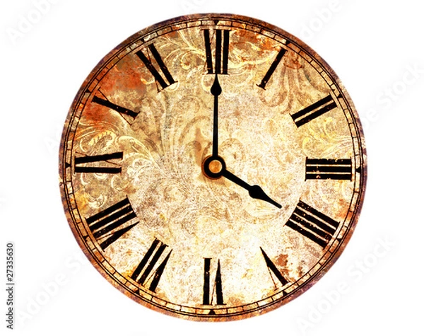 Fototapeta vintage clock on white background