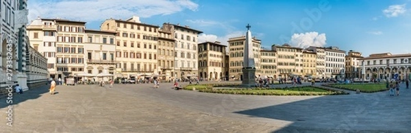 Obraz The panoramic view of Piazza Santa Maria Novella - central Florence and beautiful open space. Tuscany, Italy