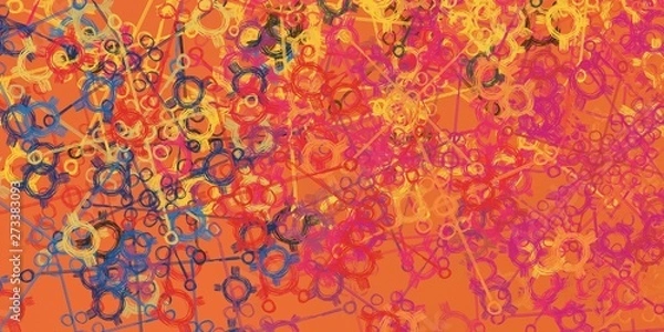 Fototapeta Artistic sketch backdrop material. Abstract geometric pattern. Chaos and random. Modern art drawing painting. 2d illustration. Digital texture wallpaper. 