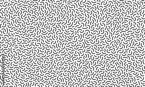 Fototapeta Memphis curves seamless vector decorative pattern