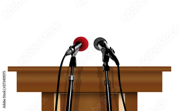 Fototapeta microphone on the lectern 