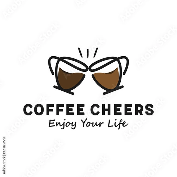 Obraz Coffee cheers simple logo design