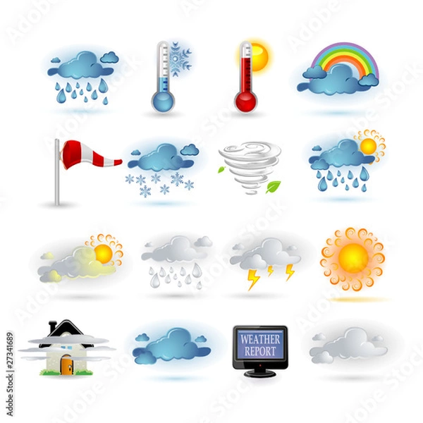 Obraz Weather report  icon set