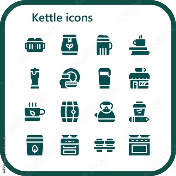 Fototapeta kettle icon set