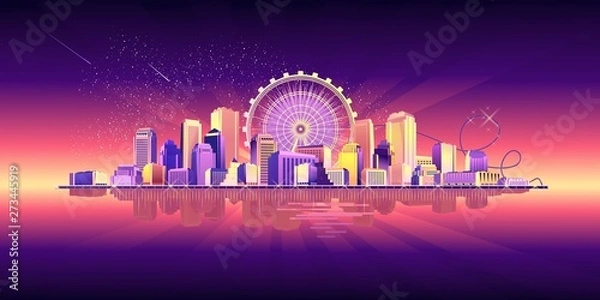 Obraz night neon city