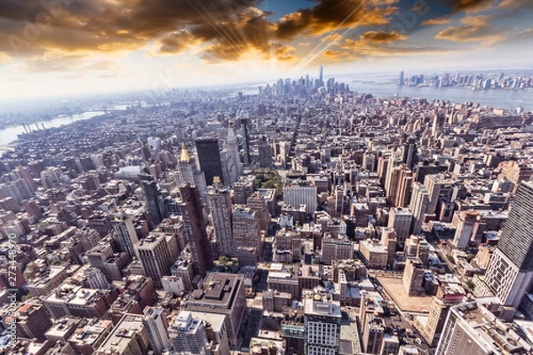 Fototapeta Panoramic view of Manhattan.