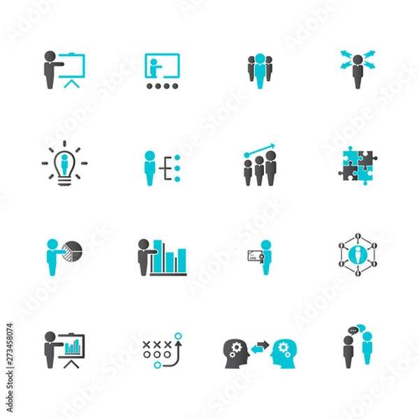 Obraz Business training icon set	