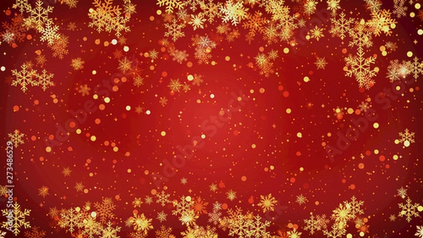 Fototapeta Christmas Gold Snowflake