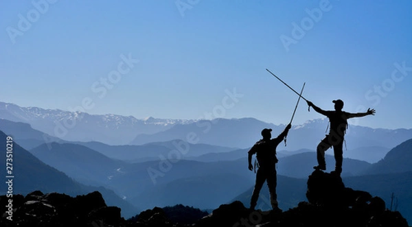 Fototapeta the struggle of powerful, proud and determined mountaineers