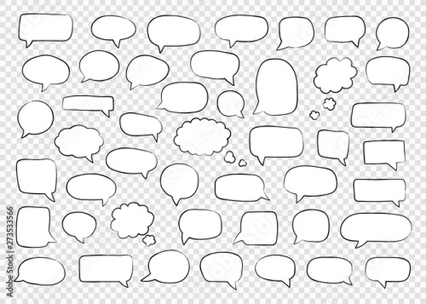 Fototapeta Big set of speech bubbles. Retro empty comic bubbles. Stickers. Vector illustration.