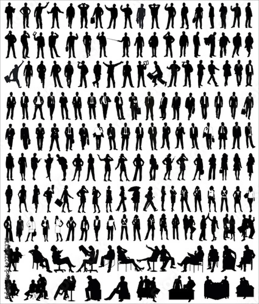 Fototapeta Sylwetka Wektora Ludzi Biznesu