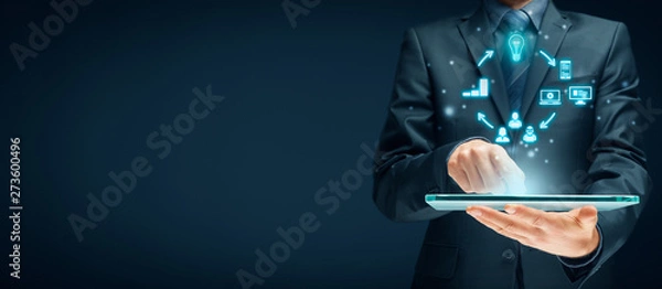 Fototapeta Content marketing cycle concept