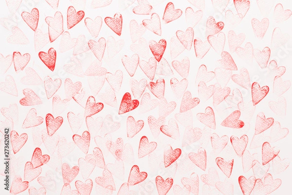 Obraz Abstract watercolor heart background. Concept love, valentine day greeting card.