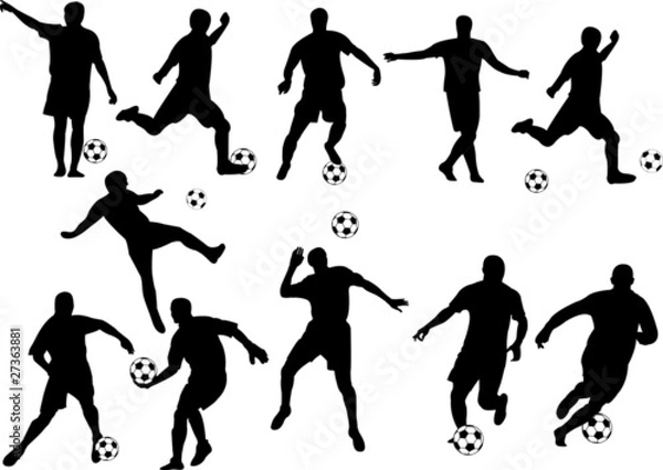 Obraz Kolekcja piłkarzy - wektor