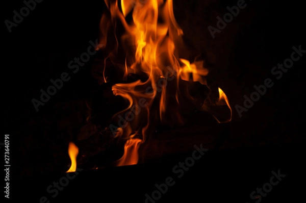 Fototapeta fire on black background