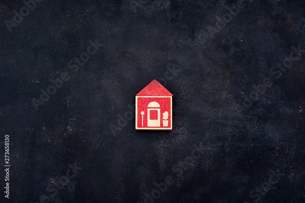 Fototapeta construction tools in wooden box in black background