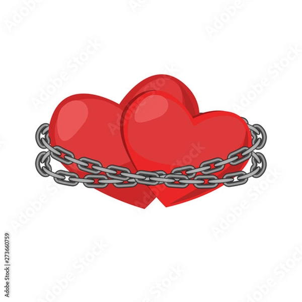 Obraz Two hearts in chains