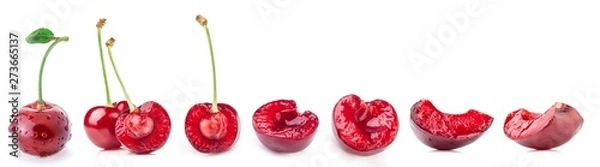 Obraz Plasterki wiśni na białym tle