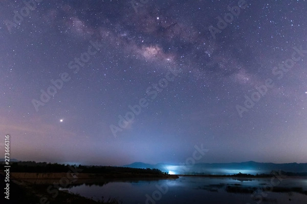 Obraz Night landscape image with Milky Way