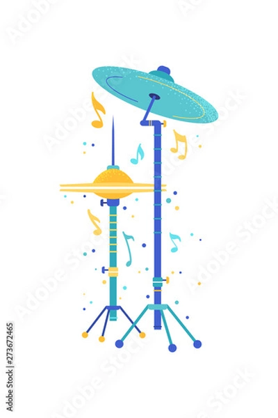 Fototapeta Drums flat vector illustration