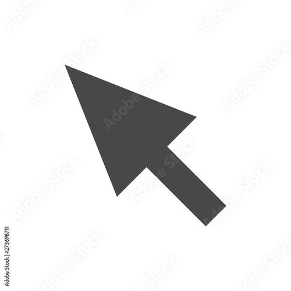 Fototapeta Click icon vector grey. Cursor icon. Computer mouse click cursor black arrow icons.