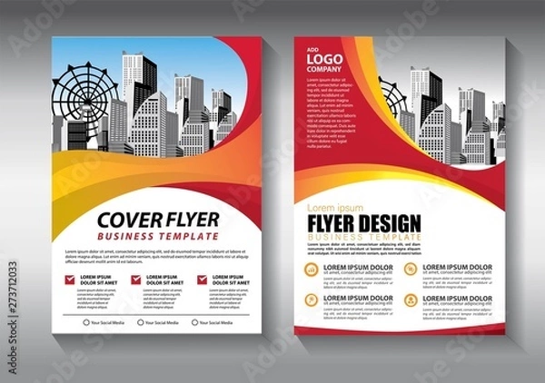 Fototapeta Business abstract vector template. Brochure design, cover modern layout, annual report, poster, flyer in A4 with colorful triangles, geometric shapes for tech, science, market with light background