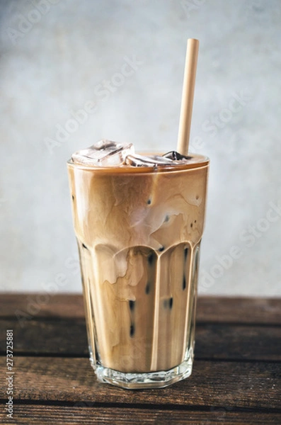 Obraz Fresh iced coffee with milk 