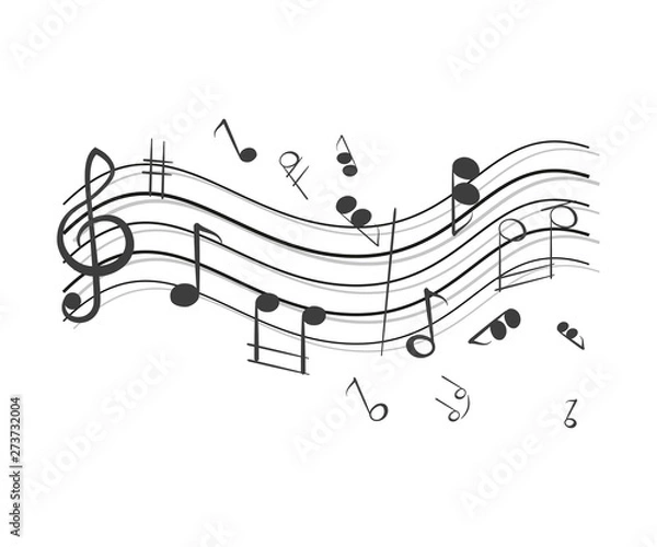 Fototapeta Abstract background with musical notes.