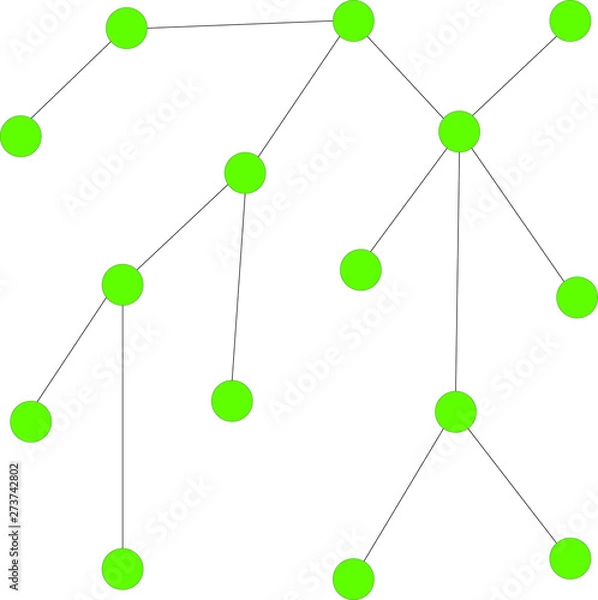 Fototapeta global social network, connected cells