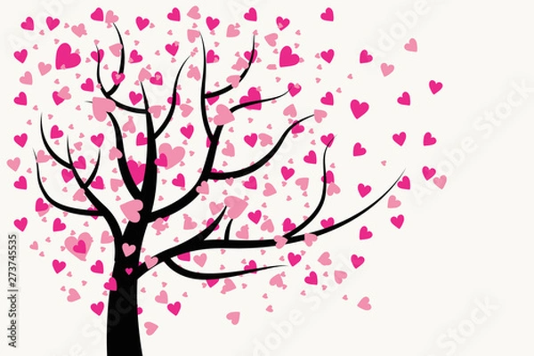 Fototapeta valentine's day love romantic happy gift card print heart tree