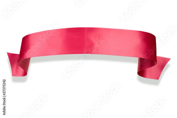 Obraz Elegance pink ribbon banner with shadow
