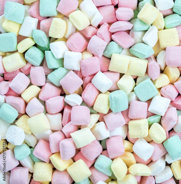 Fototapeta background texture - full frame jumble of colorful pastel butter mints