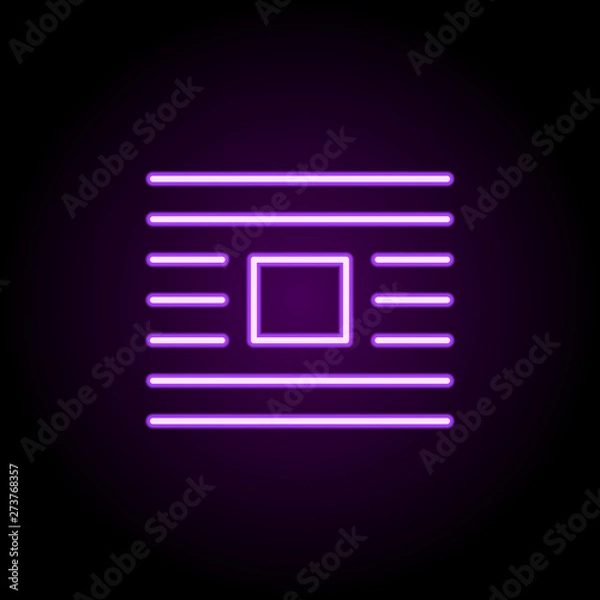 Obraz editorial, wrap neon icon. Elements of editorial design set. Simple icon for websites, web design, mobile app, info graphics