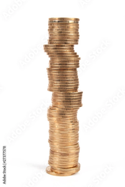 Obraz Coins on white background
