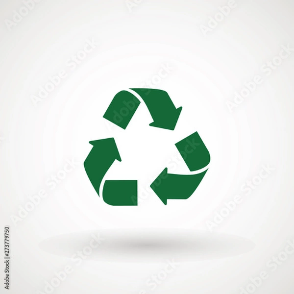 Fototapeta recycle arrows symbol icon. Recyclable Badge. Recycling sign. flat design. Vector Illustration.