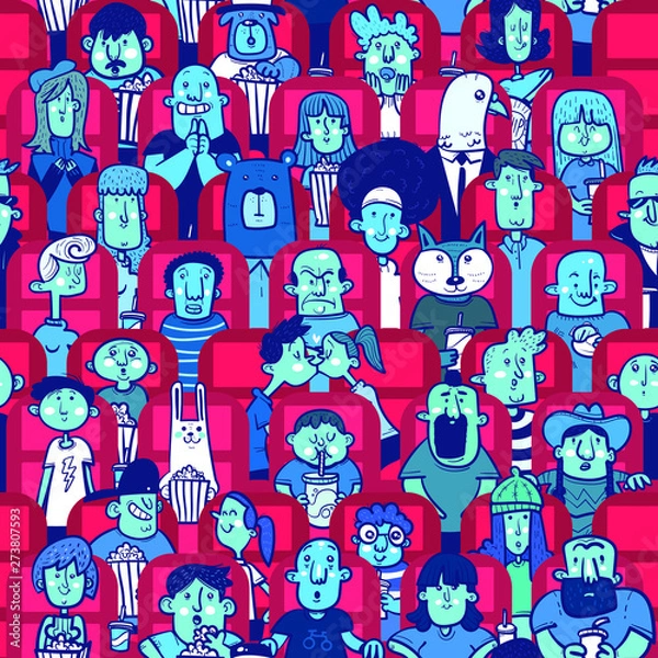 Fototapeta Pattern of people in a movie theater 