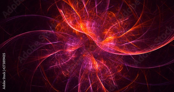 Fototapeta 3D rendering abstract round light background