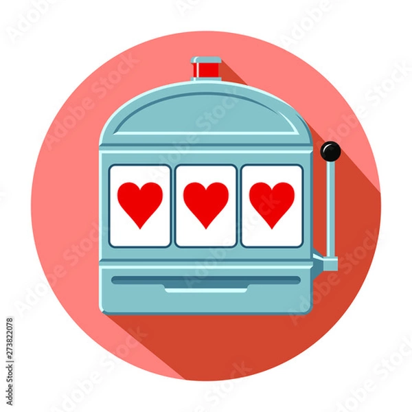 Obraz Heart slot machine icon vector illustration